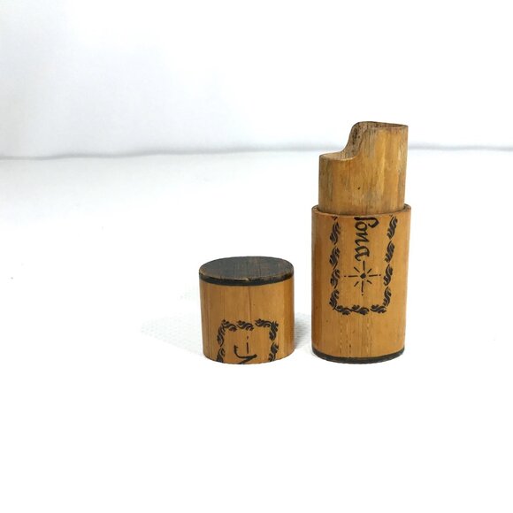 Vintage Wood Lighter Case Handmade from Toothpicks NONA - Picture 5 of 8